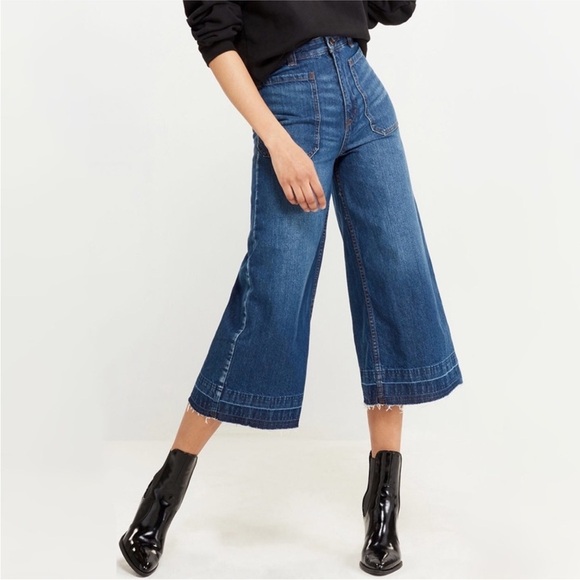 FREE PEOPLE We The Free Dawn to Dusk’ Culottes Denim Jeans - Picture 1 of 7